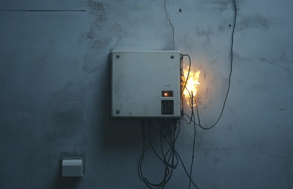 Photo of a flickering light in an electrical outlet